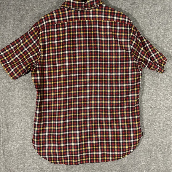 Pendleton Men's Virgin Wool Sz XL Short Sleeve Shirt Red Plaid Lined - Picture 2 of 7